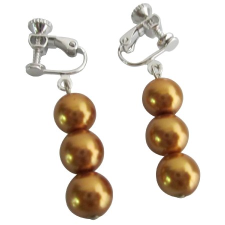 Wholesale Wedding Accessories Gold Clip On Earrings