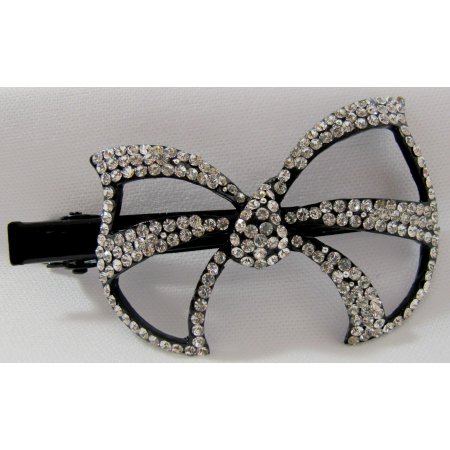 Hair Accessory Bow Clip With rhinestone