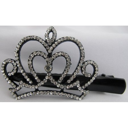 Rhinestone Curvy Crown Hair Clip Graduation Hair Accessory