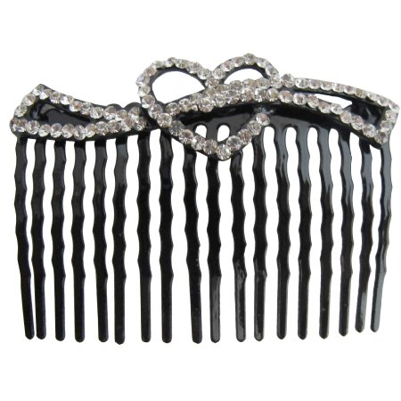 Vintage Rhinestone Heart Hair Comb Holiday Gift