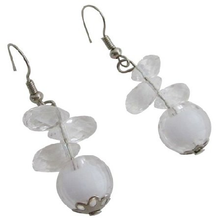 D296 Incredible Price Small Girls Earrings White Earrings
