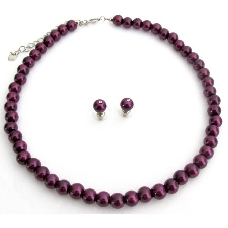 NS1270 Beautiful Deep Purple Wedding Jewelry Sets