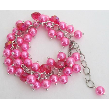 TB1112 Fuchsia Jewelry Stunning Chunky Bracelet Wedding Gift