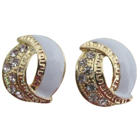 UER699 Beautiful Graceful Eye catching Earrings White Gold Fancy Stud Earrings