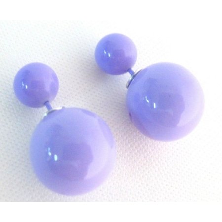 UER752 Double Sided Earrings In Gorgeous Stunning Purple Bubble Bead Inexpensive Deal