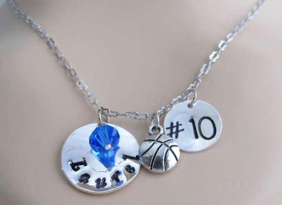 Sale Personalized BasketBall Jewelry Coach Gift Player Number Girls Basketball Team Gift Necklace