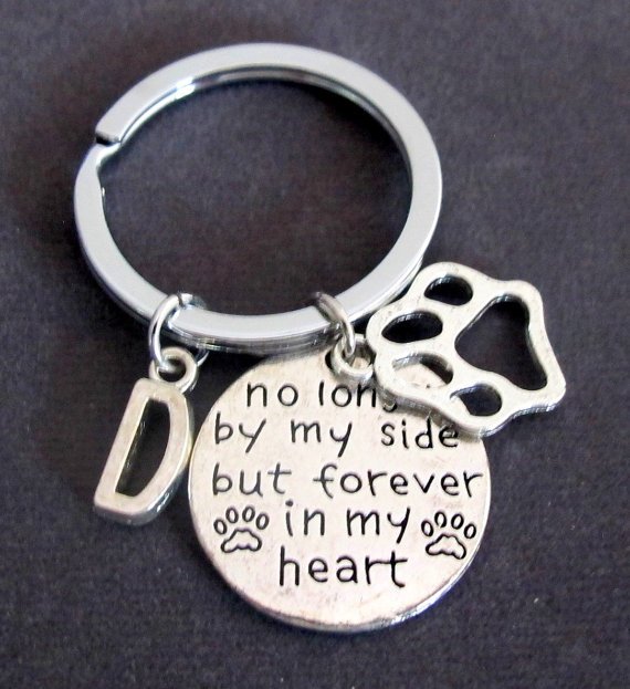 No Longer By My Side But Forever In My Heart,Dog Memorial,Personalized Dog Keychain