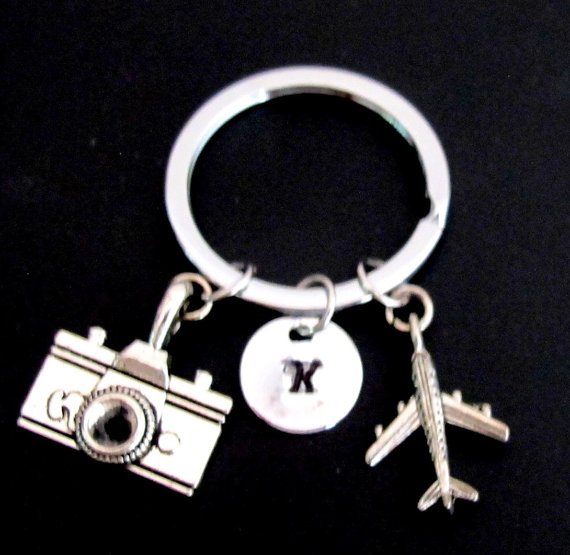 Airplain Key chain, airplane key ring,cmera Key chain, airplane keyring , best friend jewelry