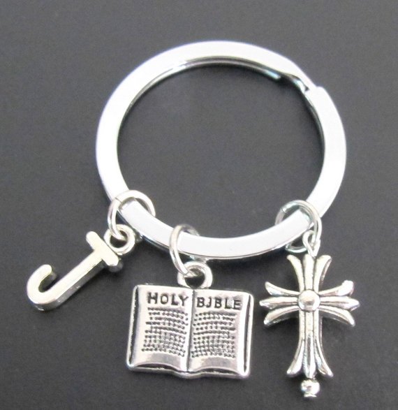 Holy Bible Keychain,Personalized Christian Keyring,