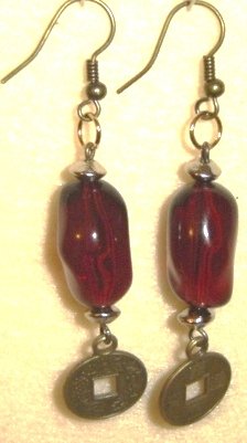 Red Coin Earrings