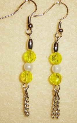 Yellow Glass Earrings