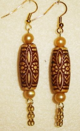 Brown Barrel Earrings