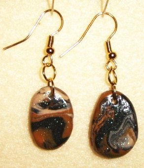 Polymer Clay Tiger Design Earrings