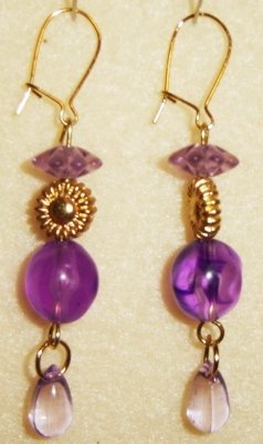 Purple Glass Earrings