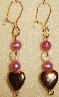 Pink Heart Earrings