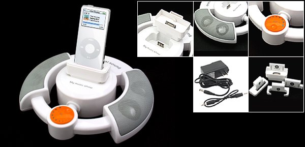 Space Station Stereo Speakers for iPod MP3 MP4 PC CD DVD Mobile