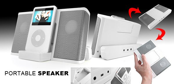 Cyber-Musica Speakers for iPod Mini Video MP3 MP4 PC - white