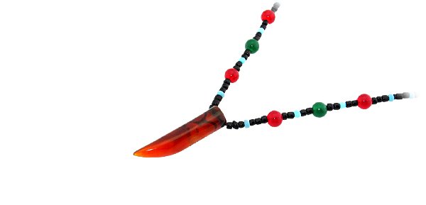 Fashion Jewelry "Peru" Necklace 006 (Fashion Jewelry Tan and Brown Glass Tooth Pendant Necklace)006