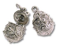 Prayer Box Drop Shaped 21x14mm Silver