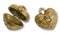 Prayer Box Heart Shaped 18x18mm Gold