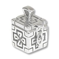 Sterling Silver Prayer Box - Celtic 20x13mm