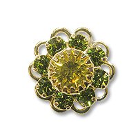 Swarovski Filigree 60860 Gold Plated Olivine/Lime