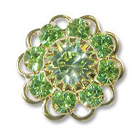 Swarovski Filigree 60860 Gold Plated Peridot/Chrysolite