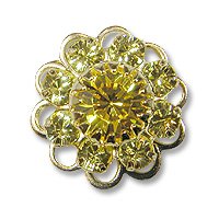 Swarovski Filigree 60860 Gold Plated Jonquil/Light Topaz