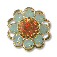 Swarovski Filigree 60860 Gold Plated Pacific Opal/Padparadscha