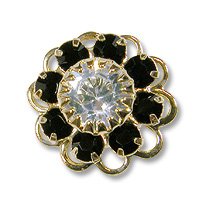 Swarovski Filigree 60860 Gold Plated Jet/Crystal