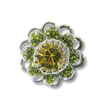 Swarovski Filigree 60860 Sterling Plated Olivine/Lime
