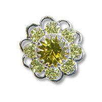 Swarovski Filigree 60860 Rhodium Plated Jonquil/Light Topaz