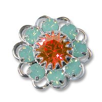 Swarovski Filigree 60860 SterlingPlated PacificOpal/Padparadscha