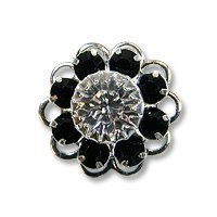 Swarovski Filigree 60860 Rhodium Plated Jet/Crystal