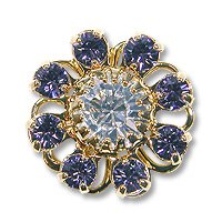 Swarovski Filigree 60870 Gold Plated Tanzanite/Crystal