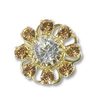 Swarovski Filigree 60870 Gold Plated Lt. Colorado Topaz/Crystal