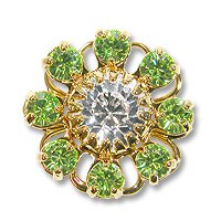 Swarovski Filigree 60870 Gold Plated Peridot/Crystal