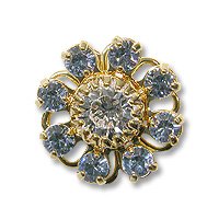 Swarovski Filigree 60870 Gold Plated Light Sapphire/Crystal
