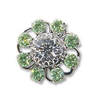Swarovski Filigree 60870 Rhodium Plated Chrysolite/Crystal