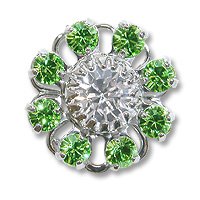 Swarovski Filigree 60870 Rhodium Plated Peridot/Crystal