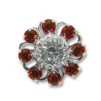 Swarovski Filigree 60870 Rhodium Plated Light Siam/Crystal