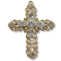 Swarovski Filigree 62016 Cross GP Crystal/Crystal/Crystal