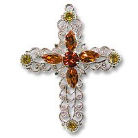 Swarovski Filigree 62016 Cross RP Lime/Topaz/Indian Red