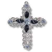 Swarovski Filigree 62016 Cross RP Light Sapphire/Montana