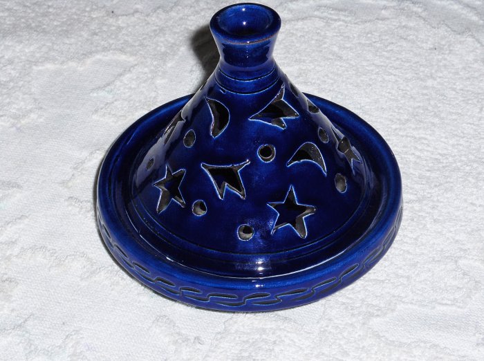 Moroccan Ceramic Candle and Incense Dish, pottery, decorative, art