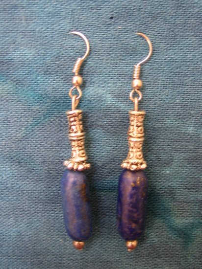 Lapis Lazuli Silver Earrings, Jewelry, Hand-made, Blue Lapis