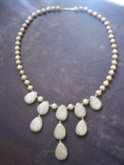 Rain-drop Hand Carved Wooden Necklace, Wood Necklace, Jewelry