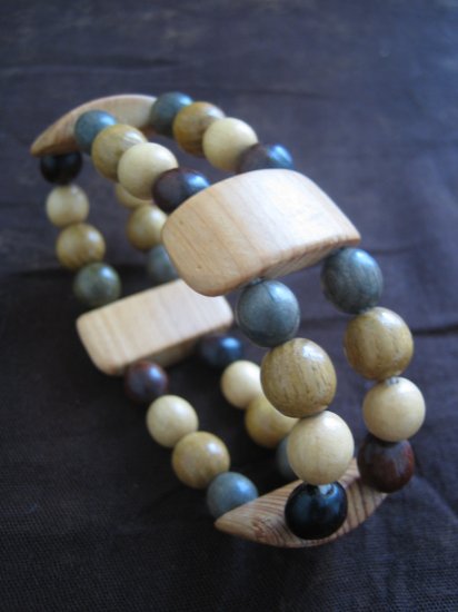 Hand Carved Wooden Bracelet, Jewelry, Beaded bracelet