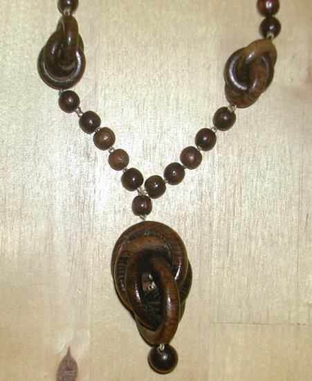 Hand Carved Wooden Necklace, Wood Necklace, Jewelry