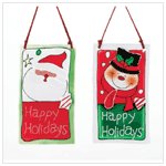SANTA AND SNOWMAN HANGING CHRISTMAS PLAQUES
